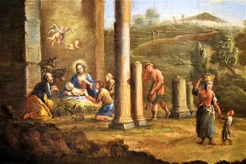 Paysage arcadien avec Nativitè